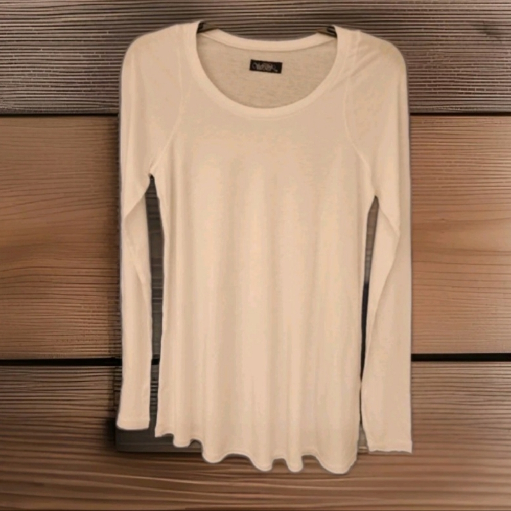 LAUREN Moshi Tunic LS Tee In White Size XS